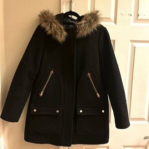 J.Crew Wool Blend Chateau Parka Hooded Coat size 10